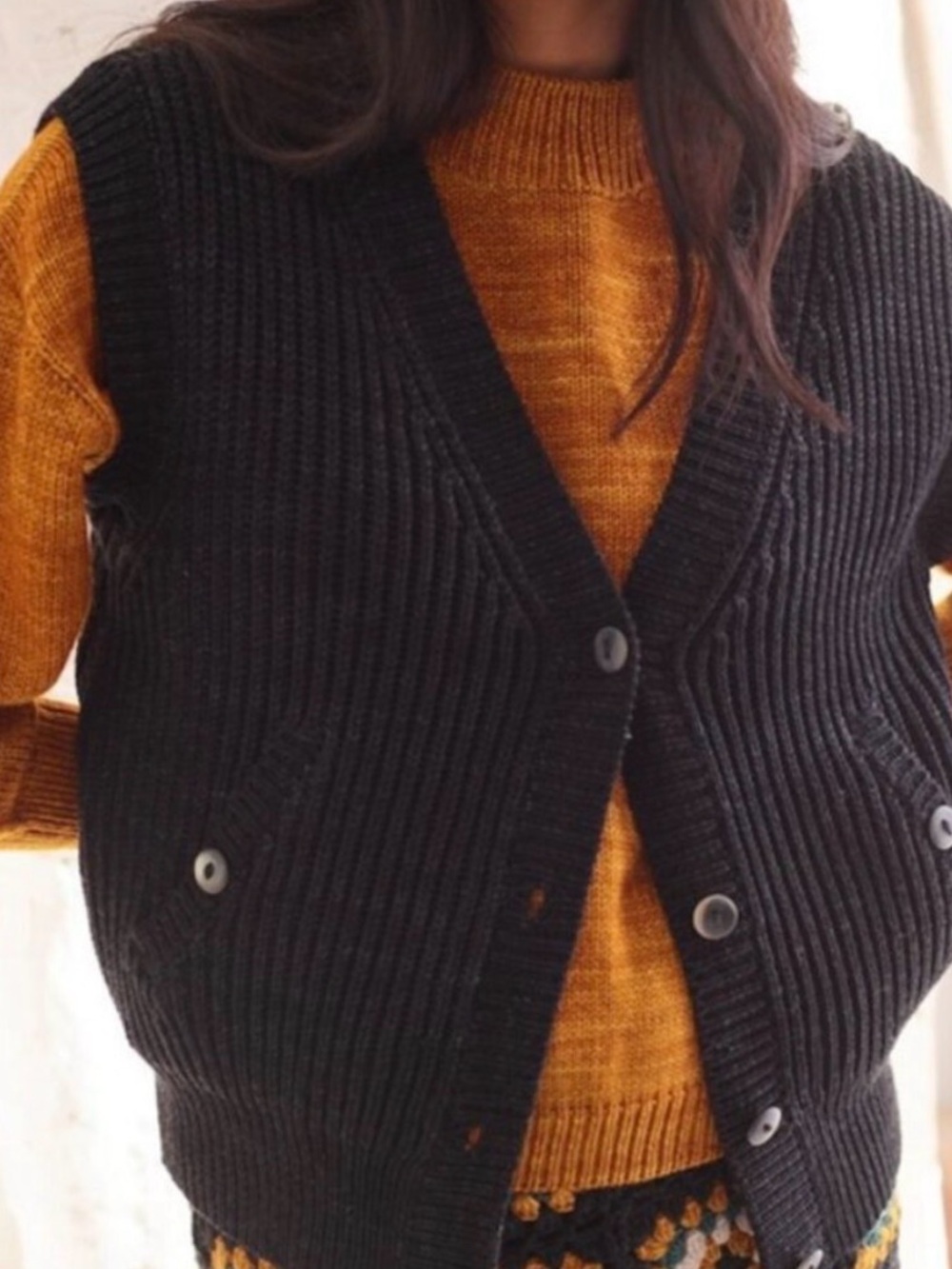 Misha + Puff Sweater Fisher Vest XS/S in black